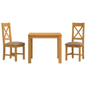 vidaXL Conjunto de sala de jantar 3 unid. Cinzento