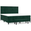 vidaXL Cama com molas/colch&atilde;o 180x200 cm veludo verde-escuro