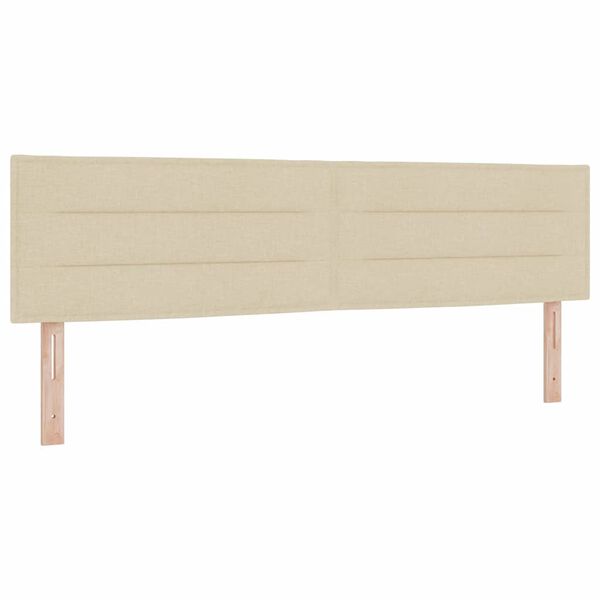 vidaXL Cama Box com colch&atilde;o com cabeceira Creme 180 x 200 cm tecido