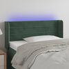vidaXL Cabeceira cama c/ luzes LED veludo 93x16x78/88 cm verde-escuro