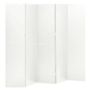 vidaXL Divis&oacute;ria de quarto com 5 pain&eacute;is a&ccedil;o 200x180 cm branco