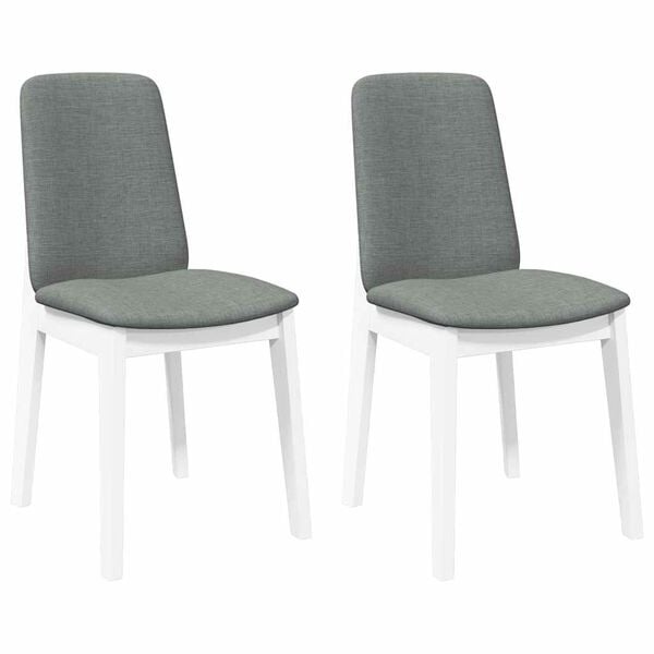 vidaXL Cadeiras de jantar com almofadões 2 pcs madeira maciça branco