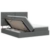 vidaXL Cama com Armazenamento Cinzento-Escuro 200 x 200 cm Tecido