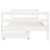 vidaXL Estrutura cama infantil c/ gavetas 80x200cm pinho maci&ccedil;o branco