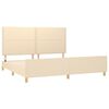 vidaXL Estrutura de cama sem colch&atilde;o 200x200 cm tecido cor creme