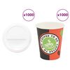 vidaXL Copos de caf&eacute; de papel com tampas 1000 pcs 8oz 240ml