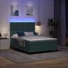 vidaXL Cama Box Spring LED Verde Escuro 140 x 200 cm Veludo