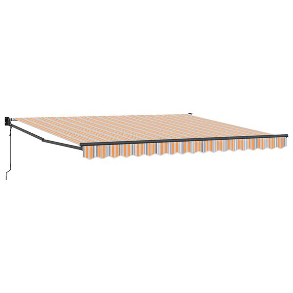 vidaXL Toldo Retr&aacute;til Multicolor 400 &times; 300 cm Poli&eacute;ster e Alum&iacute;nio