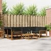 vidaXL Conjunto de Sof&aacute;s para Exterior 7 pcs Natural e Preto