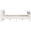 vidaXL Estrutura cama c/ cabeceira 135x190 cm pinho maci&ccedil;o branco