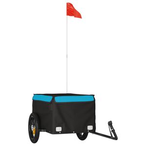 vidaXL Reboque para bicicleta 30 kg ferro azul e cinza