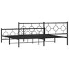 vidaXL Estrutura de cama com cabeceira e p&eacute;s 200x200 cm metal preto