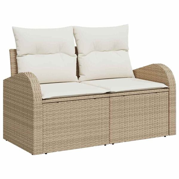 vidaXL Conjunto de Sofá de Jardim 9 pcs Bege Rattan Sintético