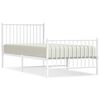 vidaXL Estrutura de cama com cabeceira e p&eacute;s 90x200 cm metal branco
