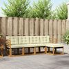 vidaXL Conjunto de Sof&aacute;s para Exterior 5 pcs Natural e Creme