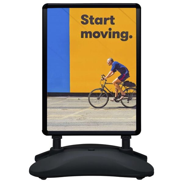 vidaXL Suporte para cartazes A1 com base liga de alumínio preto