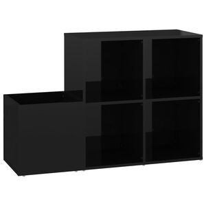 vidaXL Sapateira corredor derivados de madeira preto brilhante