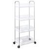 vidaXL Carrinho arruma&ccedil;&atilde;o 4 camadas transparente 37x28x95 cm acr&iacute;lico
