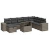 vidaXL 9 pcs conjunto sof&aacute;s p/ jardim com almofad&otilde;es vime PE cinzento