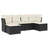 vidaXL 6 pcs conjunto sof&aacute;s de jardim c/ almofad&otilde;es vime PE preto