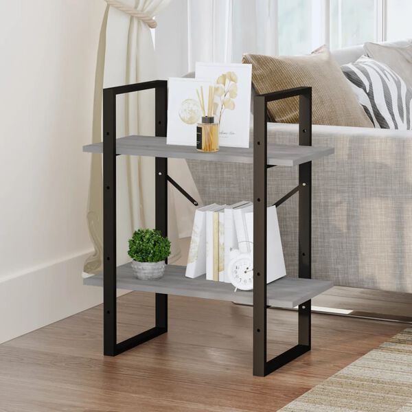 vidaXL Estante 2 prat. 60x30x70 cm derivados madeira cinzento sonoma