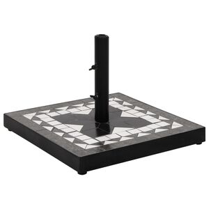 vidaXL Base p/ guarda-sol quadrada 12 kg preto e branco