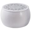 vidaXL Mesa de Caf&eacute; Redonda Martelada Branco &Oslash; 55 x 55 cm Alum&iacute;nio