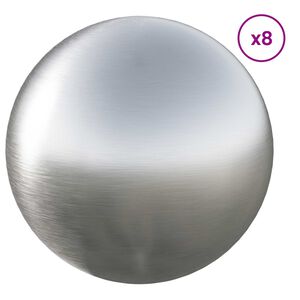 vidaXL Bola Escovada 8 unid. &Oslash; 5 cm Prateado A&ccedil;o Inoxid&aacute;vel 201