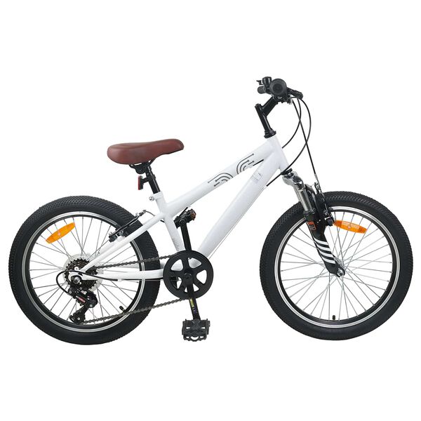 vidaXL Kids Mountain Bike 20 Polegadas 6-Speed para 5-8 anos Branco