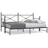 vidaXL Cama de dia com gavet&atilde;o sem colch&atilde;o 75x190 cm a&ccedil;o preto