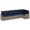 vidaXL Conjunto de Sof&aacute; de Jardim 6 unid. 6 lugar Cinzeto vime PE