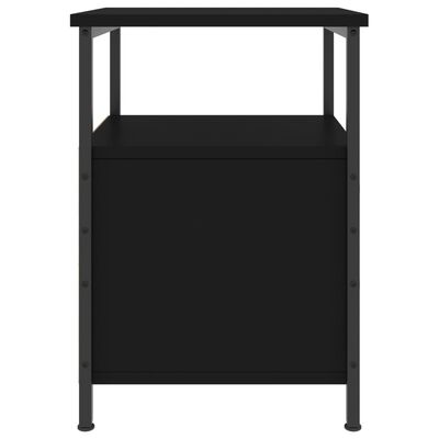 vidaXL Mesa de cabeceira 34x35,5x50 cm derivados de madeira preto