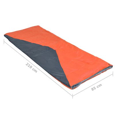 vidaXL Saco-cama campismo leve tipo envelope 2 pcs 1100g 10 ºC laranja
