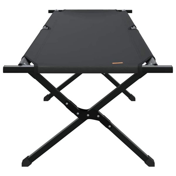 vidaXL Cama de Camping Dobrável Manual Preto Tecido Oxford