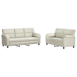 vidaXL Conjunto de Sof&aacute;s 2 pcs Creme Veludo