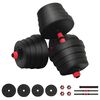 vidaXL Conjunto Halteres e Barra 2 em 1 30 kg Preto e Vermelho