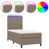 vidaXL Cama box spring + colch&atilde;o/LED 80x200cm tecido cinza-acastanhado