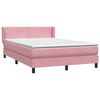 vidaXL Cama com molas/colch&atilde;o 140x220 cm veludo rosa
