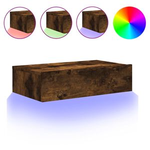 vidaXL M&oacute;vel de TV com luzes LED 60x35x15,5 cm carvalho fumado