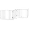 vidaXL Port&atilde;o p/ c&atilde;es com porta dobr&aacute;vel 4 pain&eacute;is 320 cm &aacute;lamo branco