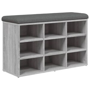 vidaXL Banco sapateira 82x32x50 cm derivados madeira cinzento sonoma