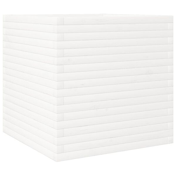 vidaXL Vaso/floreira de jardim 70x70x68,5 cm pinho maci&ccedil;o branco