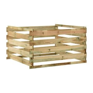 vidaXL Caixa de compostagem ripada 120x120x70 cm pinho impregnado