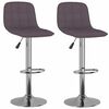 vidaXL Bancos de bar 2 pcs tecido cinzento-acastanhado