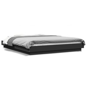 vidaXL Estrutura cama c/ luzes LED 160x200 cm derivados madeira preto