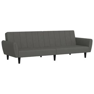 vidaXL Sof&aacute;-cama de 2 lugares veludo cinzento-escuro