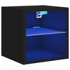 vidaXL M&oacute;vel de parede para TV com luzes LED 30x28,5x30 cm preto