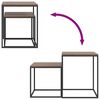 vidaXL Conjunto de mesas de centro 2 pcs derivados de madeira e metal