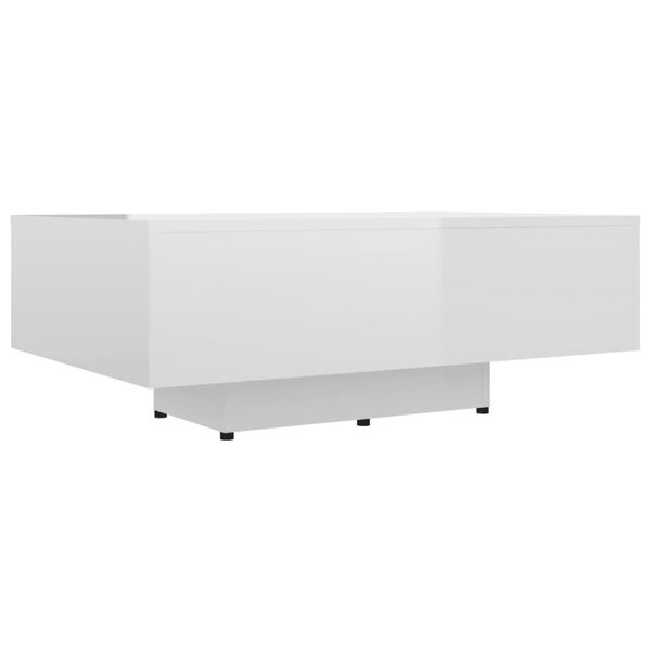 vidaXL Mesa de centro 85x55x31 cm contraplacado branco brilhante