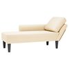 vidaXL Chaise lounge com almofada tecido corduroy creme